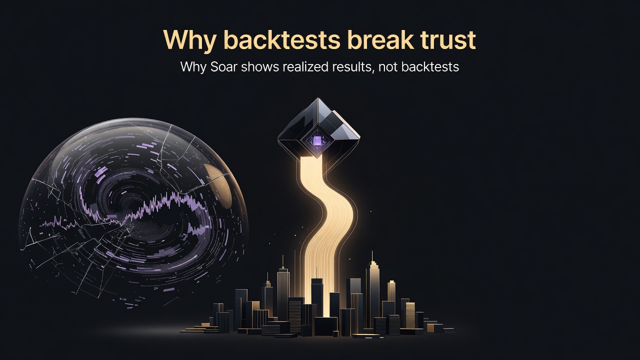 Why backtests break trust — Why Soar shows realized results, not backtests